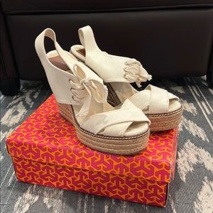 Tory Burch espadrille wedges sz 10